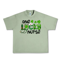 Oil Green Saint Patricks One Lucky Nurse Urban Heavy Tee - RanaPortraitStore