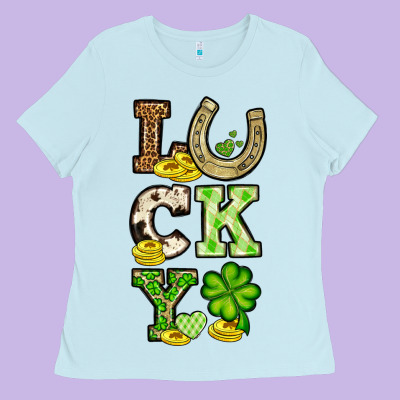 St. Patrick's Western Lucky Ladies Tee Designed By Oliviacreatesart