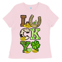 Bubblegum Pink St. Patrick's Western lucky Ladies Tee - OliviaCreatesArt