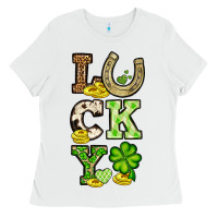 White St. Patrick's Western lucky Ladies Tee - OliviaCreatesArt