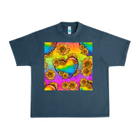 Midnight Navy Pride lgbtq leopard hearts and sunflowers seamless Urban Heavy Tee - BundleAndBundleShop
