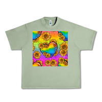 Oil Green Pride lgbtq leopard hearts and sunflowers seamless Urban Heavy Tee - BundleAndBundleShop