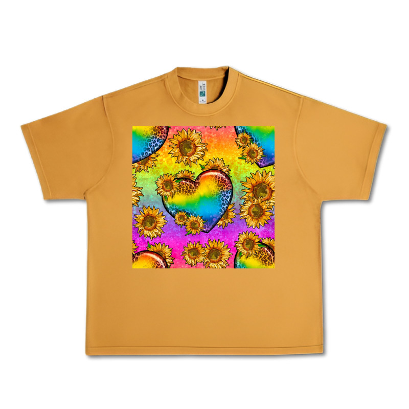 Pride Lgbtq Leopard Hearts And Sunflowers Seamless Urban Heavy Tee by BundleAndBundleShop | Teevron