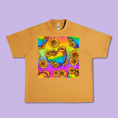 Pride Lgbtq Leopard Hearts And Sunflowers Seamless Urban Heavy Tee Designed By Bundleandbundleshop