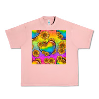 Salmon Pride lgbtq leopard hearts and sunflowers seamless Urban Heavy Tee - BundleAndBundleShop