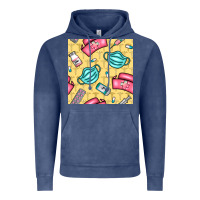 Vintage Denim nurse medicine seamless pattern Vintage Hoodie - BundleAndBundleShop