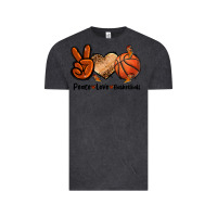 Vintage Black Peace Love Basketball Vintage Tee - FaDigitalArtStudio