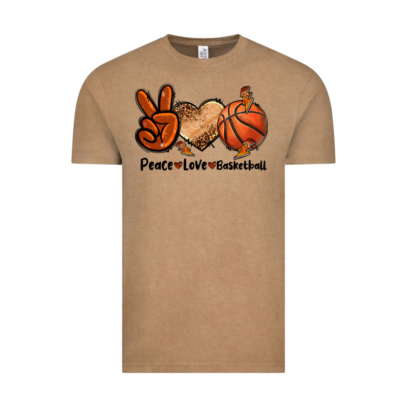 Peace Love Basketball Vintage Tee by FaDigitalArtStudio | Teevron