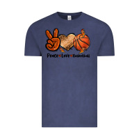 Vintage Denim Peace Love Basketball Vintage Tee - FaDigitalArtStudio