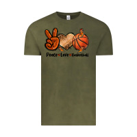 Vintage Olive Peace Love Basketball Vintage Tee - FaDigitalArtStudio
