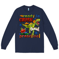 Navy ready to crush preschool Long Sleeve Tee - BundleAndBundleShop