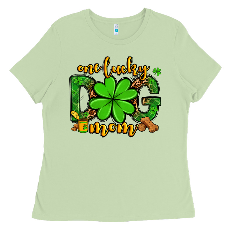One Lucky Dog Mom St. Patrick's Ladies Tee by OliviaCreatesArt | Teevron