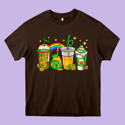 St Patricks Day Coffee Heavy Core Tee Designed By Jasminsmagicworld