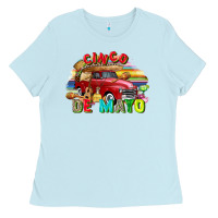 Baby Blue Cinco de mayo truck Ladies Tee - FaDigitalArtStudio