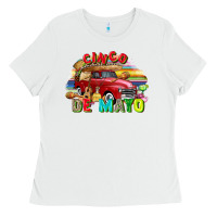 White Cinco de mayo truck Ladies Tee - FaDigitalArtStudio