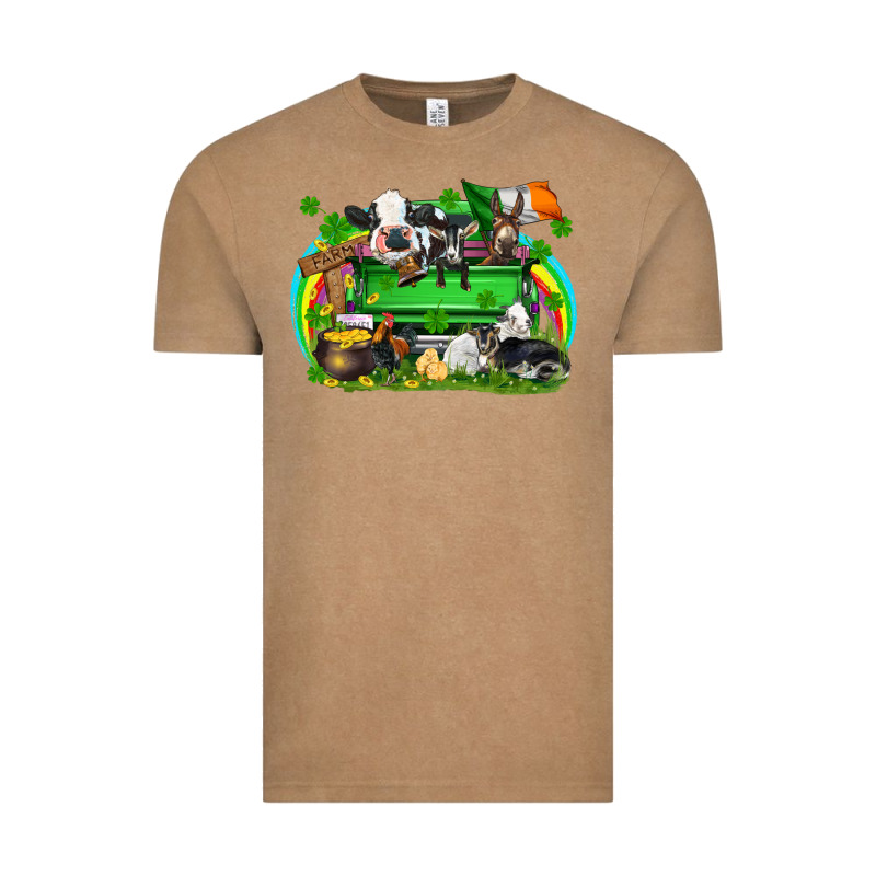 St. Patrick's Day Farm Animal Truck Vintage Tee by FaDigitalArtStudio | Teevron