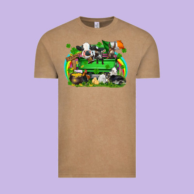St. Patrick's Day Farm Animal Truck Vintage Tee Designed By Fadigitalartstudio