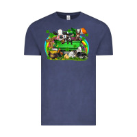 Vintage Denim St. Patrick's Day farm animal truck Vintage Tee - FaDigitalArtStudio
