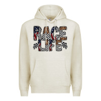 Oatmeal Heather race life Premium Hoodie - RacoonDesign
