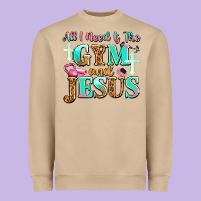 All I Need Is The Gym And Jesus Heavyweight Sweatshirt Designed By Jahusdesignshop