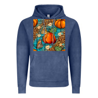 Vintage Denim pumpkin and butterfly seamless pattern Vintage Hoodie - BundleAndBundleShop