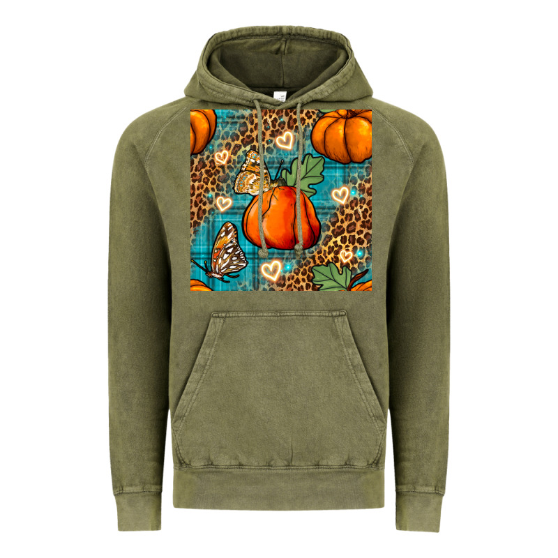 Pumpkin And Butterfly Seamless Pattern Vintage Hoodie by BundleAndBundleShop | Teevron