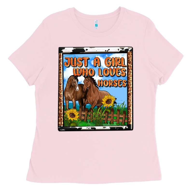 Western Just A Girl Who Loves Horses Ladies Tee by OliviaCreatesArt | Teevron