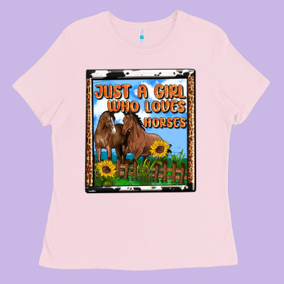 Western Just A Girl Who Loves Horses Ladies Tee Designed By Oliviacreatesart