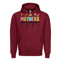 Burgundy mothers are like flowers Zipper Hoodie - JahusDesignShop