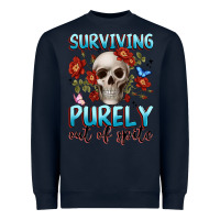 Navy surviving purely out of spite Heavyweight Sweatshirt - JahusDesignShop