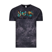 Cloud Black peace love west bison Vintage Tee - RanaPortraitStore