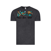 Vintage Black peace love west bison Vintage Tee - RanaPortraitStore