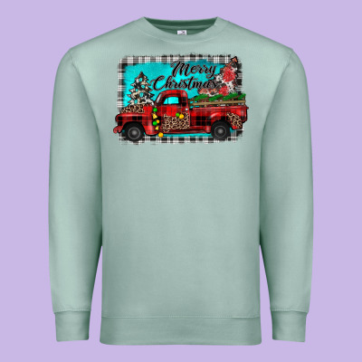 Truck Merry Christmas Premium Sweatshirt Designed By Jahusdesignshop