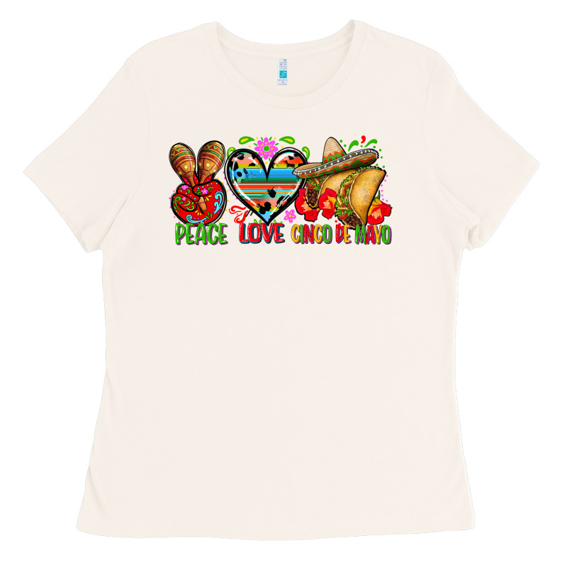 Peace Love Cinco De Mayo Ladies Tee by FaDigitalArtStudio | Teevron