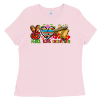 Bubblegum Pink Peace love cinco de mayo Ladies Tee - FaDigitalArtStudio