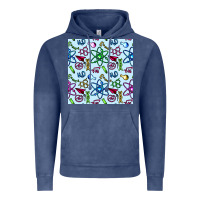 Vintage Denim Science Teacher Seamless Pattern Vintage Hoodie - BundleAndBundleShop