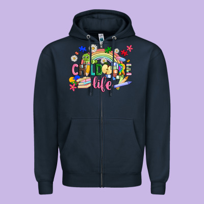 Childcare Life Zipper Hoodie Designed By Jahusdesignshop