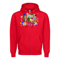 Red childcare life Zipper Hoodie - JahusDesignShop