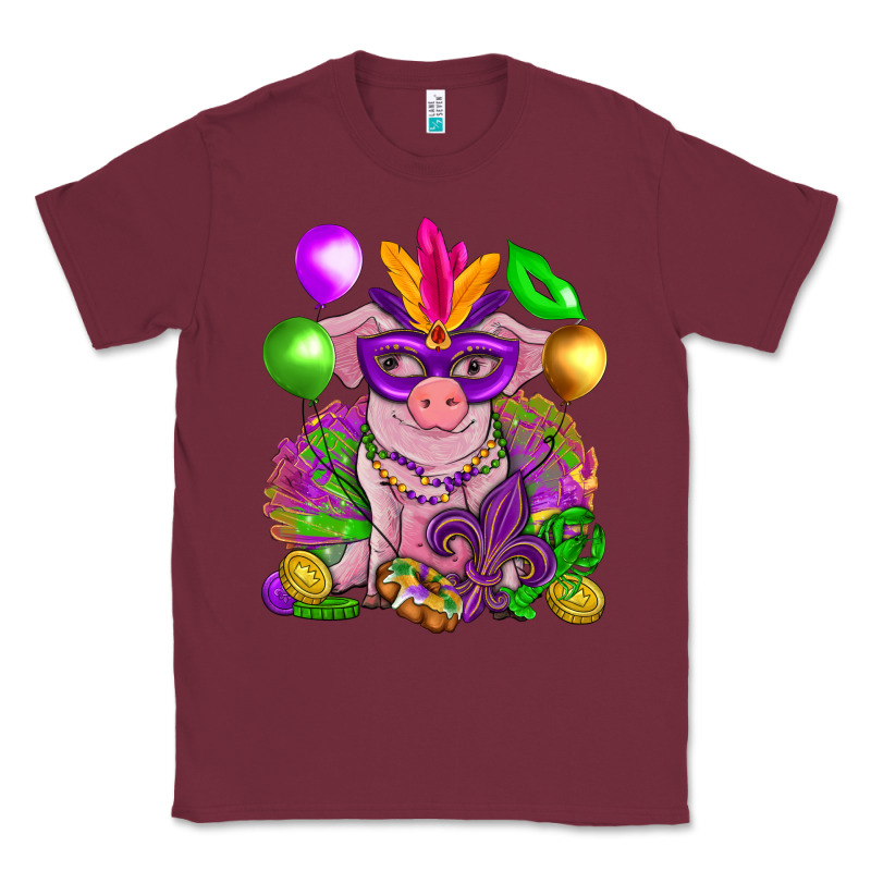 Mardi Gras Pig Classic Tee by HowdyJamesFarm | Teevron