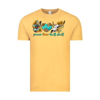 Vintage Mustard peace love bull skull bbs Vintage Tee - BundleAndBundleShop
