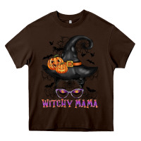 Chocolate Brown witchy mama messy bun Heavy Core Tee - CowGirlArtShop