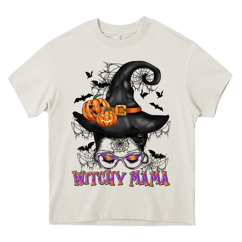 Witchy Mama Messy Bun Heavy Core Tee by CowGirlArtShop | Teevron
