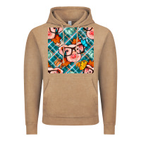 Vintage Coffee fall pig seamless pattern Vintage Hoodie - BundleAndBundleShop