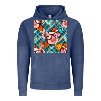 Vintage Denim fall pig seamless pattern Vintage Hoodie - BundleAndBundleShop