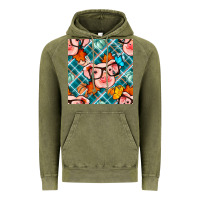 Vintage Olive fall pig seamless pattern Vintage Hoodie - BundleAndBundleShop