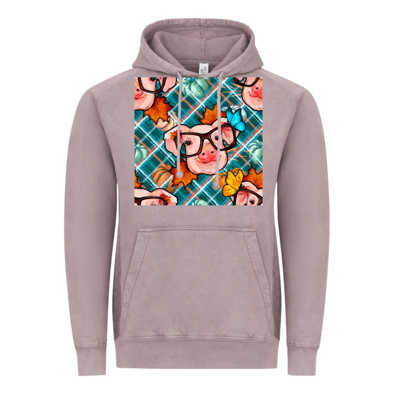 Fall Pig Seamless Pattern Vintage Hoodie by BundleAndBundleShop | Teevron