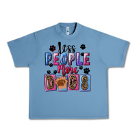 Pebble Blue less people more dogs Urban Heavy Tee - FaDigitalArtStudio