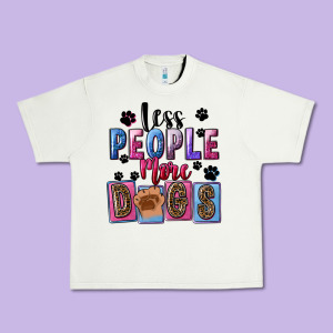 Less People More Dogs Urban Heavy Tee Designed By Fadigitalartstudio
