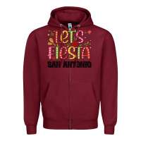Burgundy lets fiesta san antonio Zipper Hoodie - JahusDesignShop