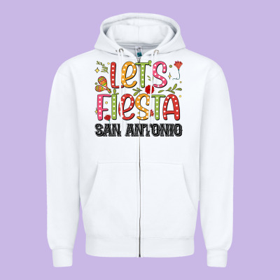 Lets Fiesta San Antonio Zipper Hoodie Designed By Jahusdesignshop